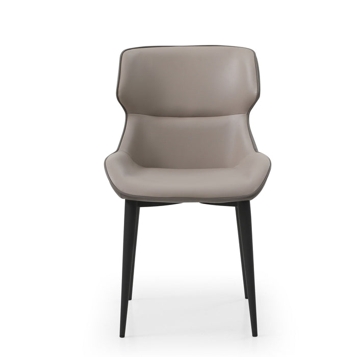 Upholstered Faux Leather Dining Side Chair - Gray
