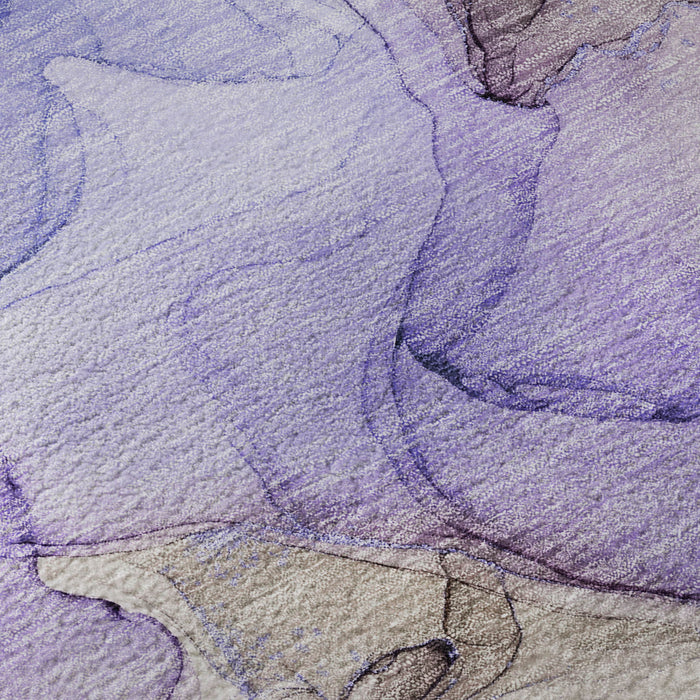 10' X 14' Abstract Washable Area Rug With UV Protection (646740) - Purple / Gray