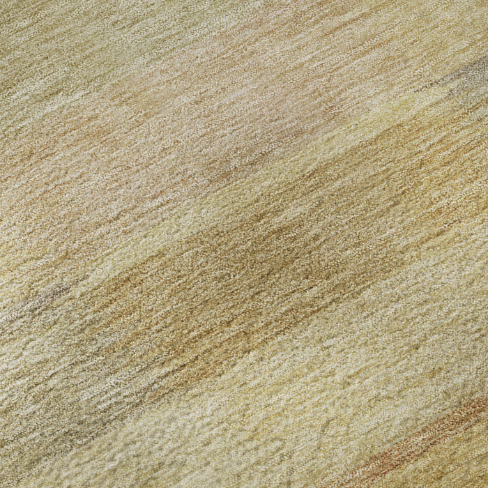 10' X 14' Striped Washable Area Rug With UV Protection (695324) - Wheat / Beige / Gray