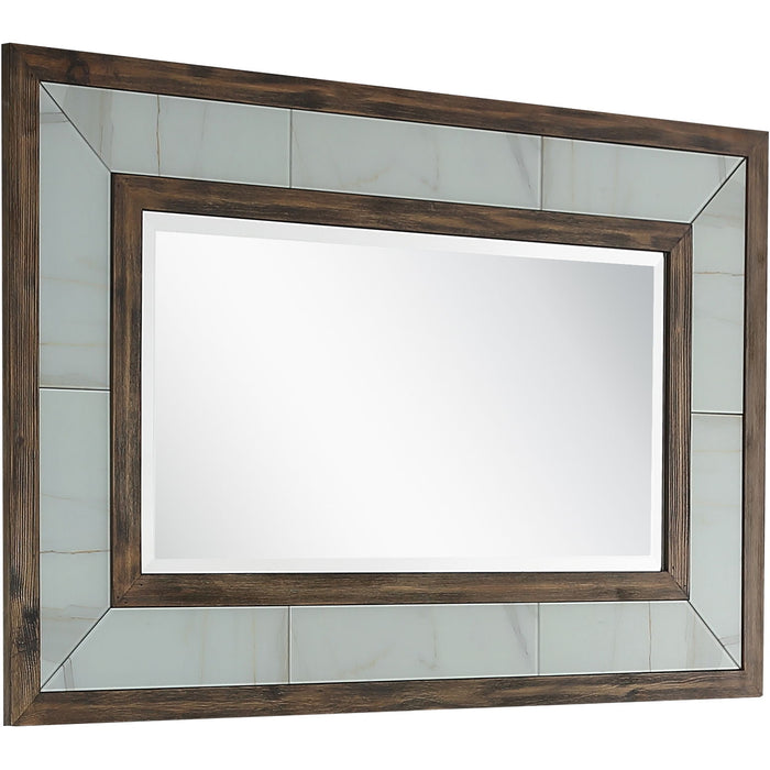 32" Framed Accent Mirror - Brown