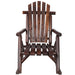 Giga durable wooden porch rocker chair made from fir logs, featuring a classic design and smooth rocking motion.