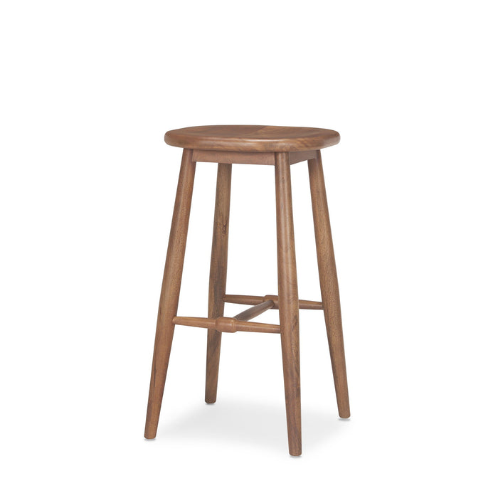 30" Mid-Century Solid Wood Backless Height Bar Chair - Natural