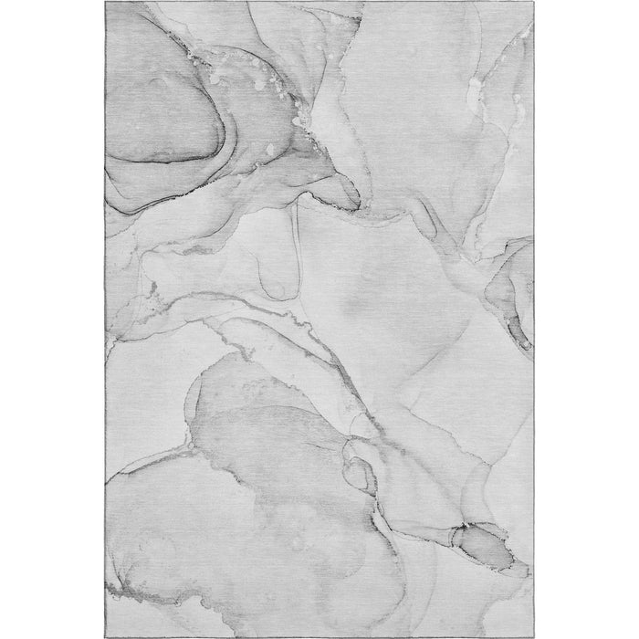 10' X 14' Abstract Washable Area Rug With UV Protection (647398) - Silver / Gray