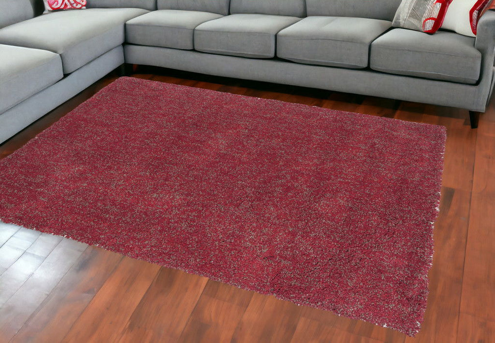 8' x 11' Heather Indoor Shag Rug - Red