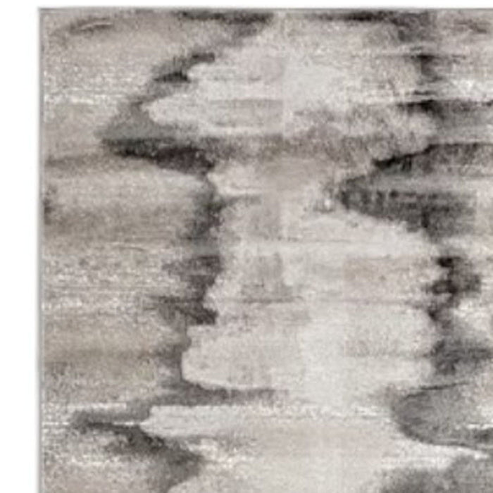 9' x 12' Abstract Power Loom Area Rug - Gray Ivory And Taupe