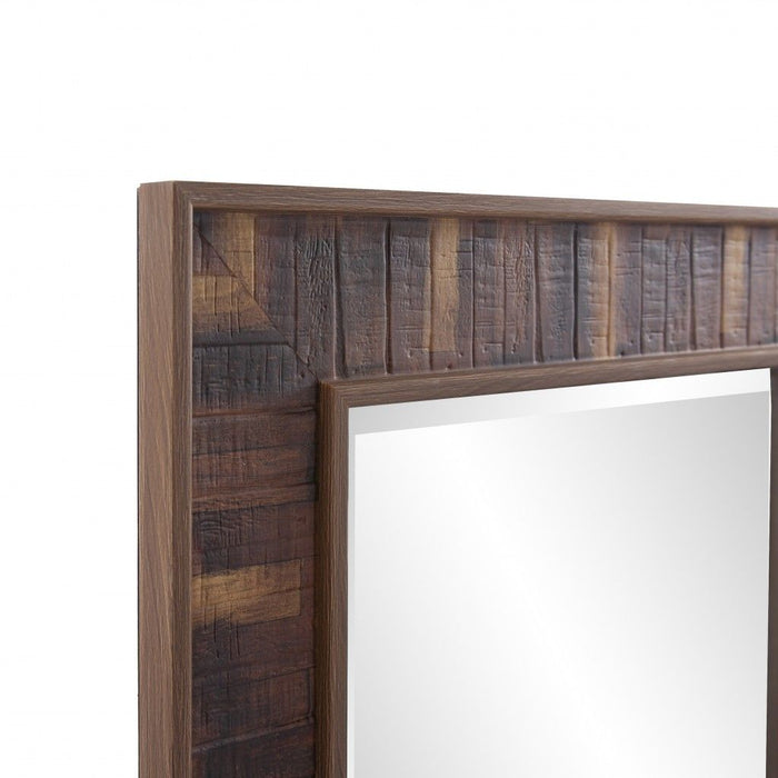 Framed Full Length Hanging Mirror - Brown