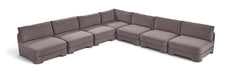 Hammond velvet performance fabric 7-piece armless sectional sofa by Meridian Furniture, showcasing plush upholstery and modern design.