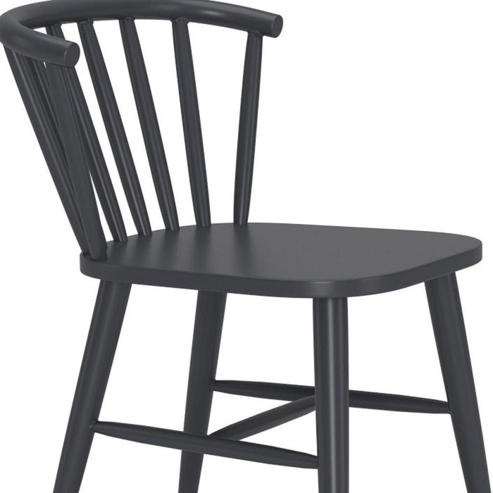 Aluminum Slat Back Dining Side Chair - Black