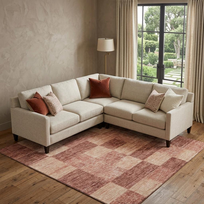 10' X 14' Geometric Washable Area Rug With UV Protection (686234) - Rust / Copper