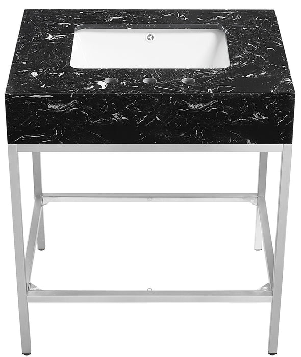 Marmo - Engineered Marble Bathroom Vanity With Chrome Base