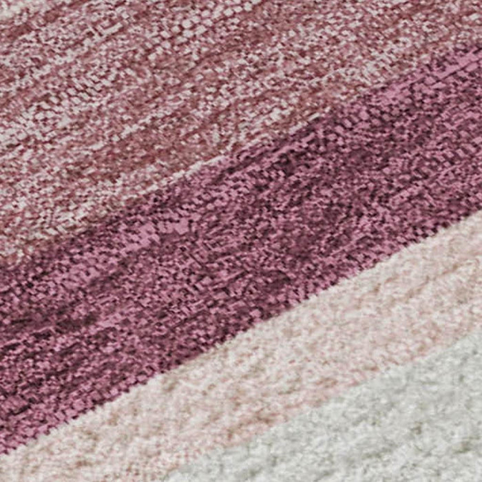10' X 14' Striped Washable Area Rug With UV Protection (678514) - Pink / Ivory / Blush