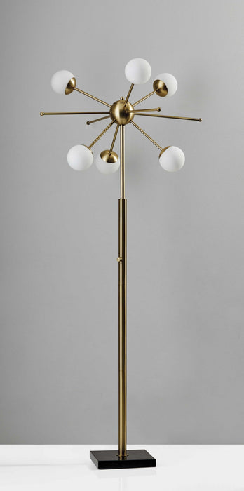 Six Light Novelty Floor Lamp - Brass