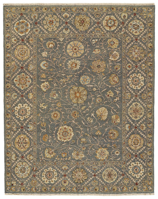 9' X 13' Wool Oriental Hand Knotted Area Rug (744098) - Blue / Gold / Red