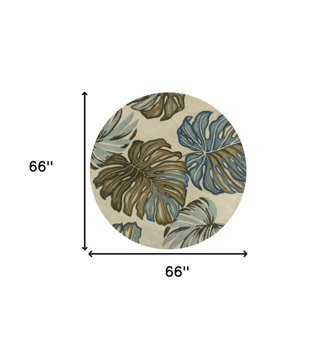 5' Round Wool Hand Tufted Area Rug - Ivory