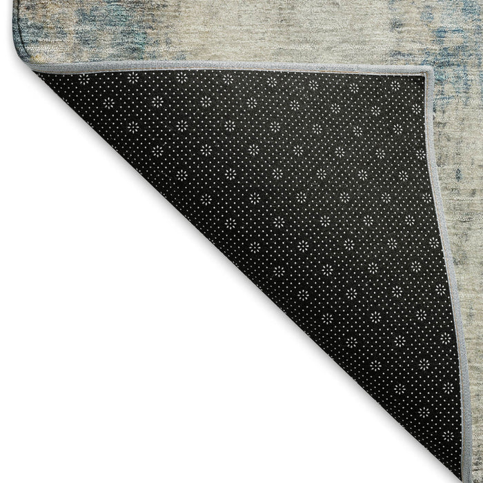 10' X 14' Abstract Washable Area Rug With UV Protection (692124) - Teal / Pink / Gold