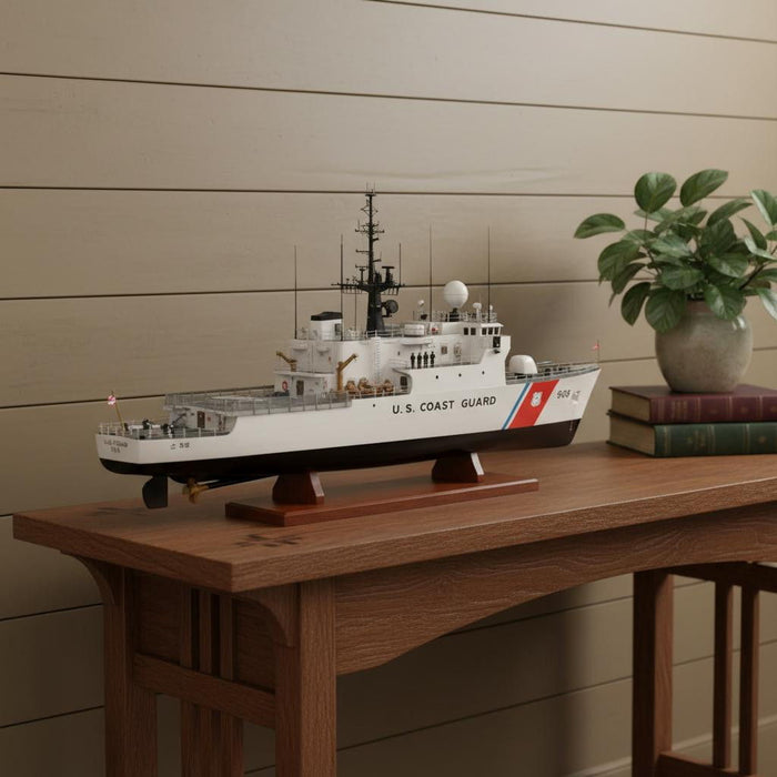 Hand Painted Model Boat (624511) - White