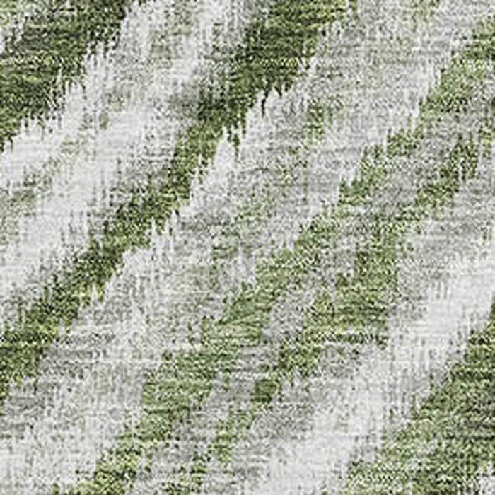 9' X 12' Geometric Washable Area Rug With UV Protection - Artichoke Green