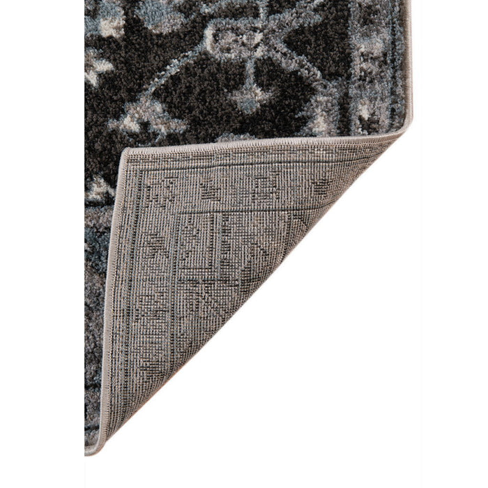 9' x 12' Medallion Power Loom Area Rug - Black And Gray