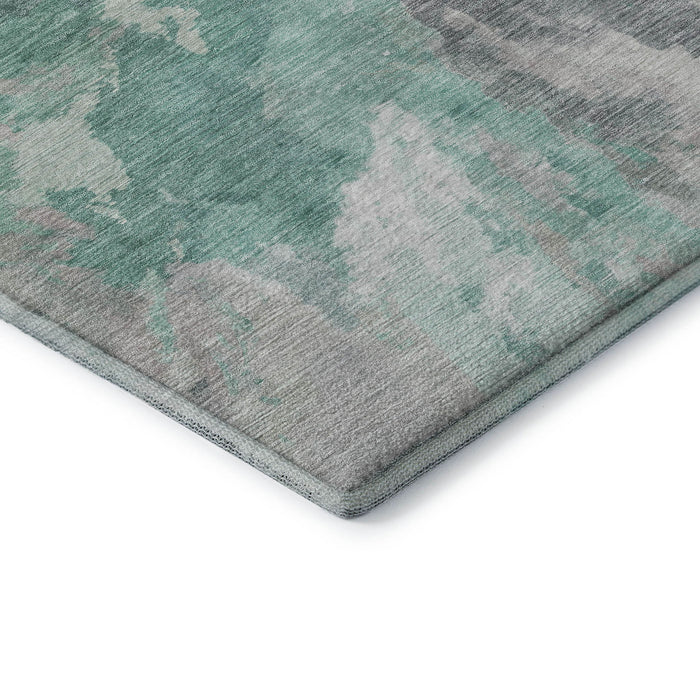 10' X 14' Abstract Washable Area Rug With UV Protection (695468) - Teal / Gray / Lavender