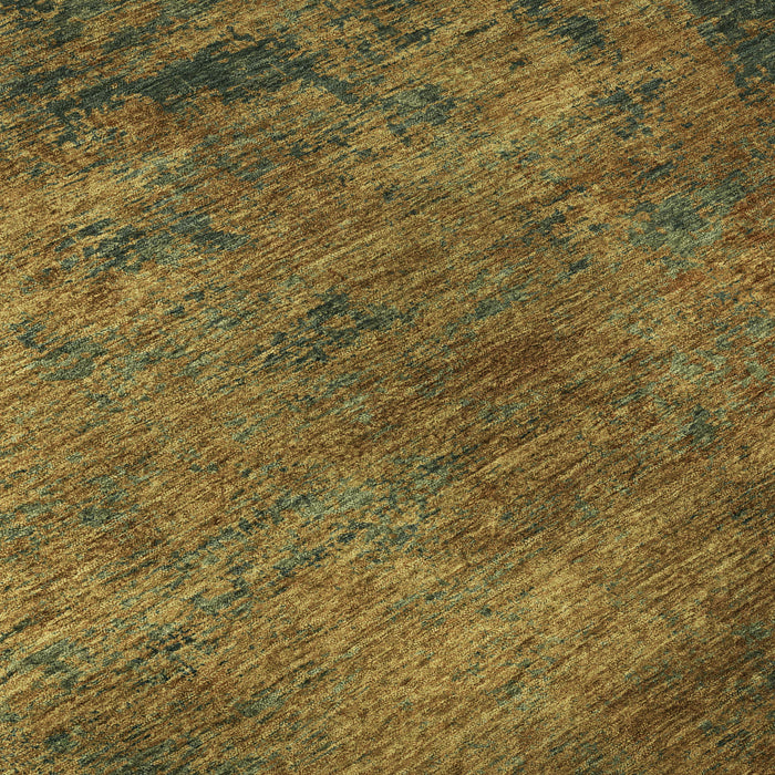 10' X 14' Abstract Washable Area Rug With UV Protection (684142) - Copper / Gold / Teal