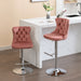 Set of 2 Giga swivel barstools with adjustable height, tufted upholstered seats, backs, modern design for home pub and kitchen island