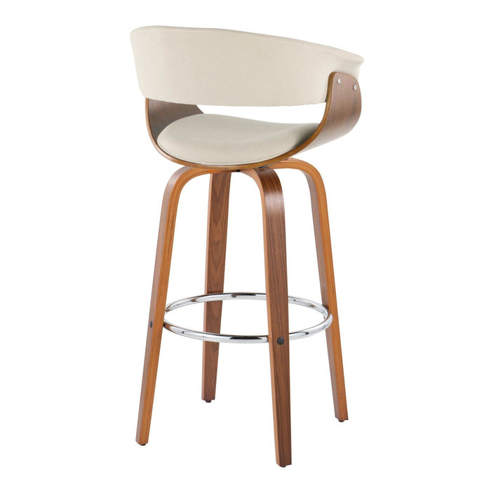 Vintage Mod - 30" Fixed-Height Barstool (Set of 2) - Chrome Footrest