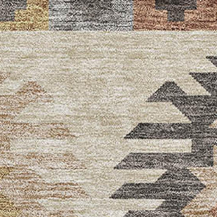 10' X 14' Southwestern Washable Area Rug With UV Protection (677603) - Beige / Copper / Gold