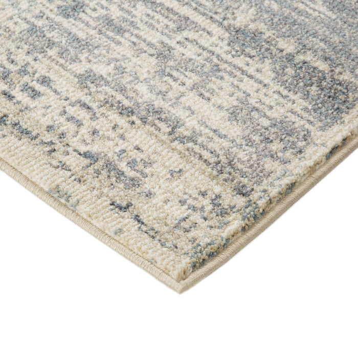 9' x 12' Blue Geometric Power Loom Area Rug - Gray And Light