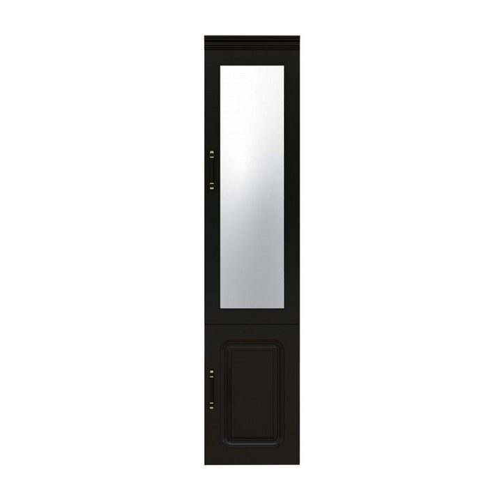 71" Wood Mirro Two Door Combo Dresser - Black