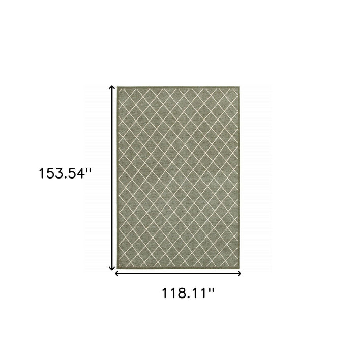 10' x 13' Diamond Indoor Area Rug - Gray And Ivory