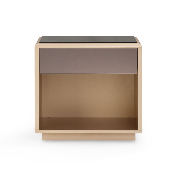 Martha - Mirrored Nightstand - Taupe