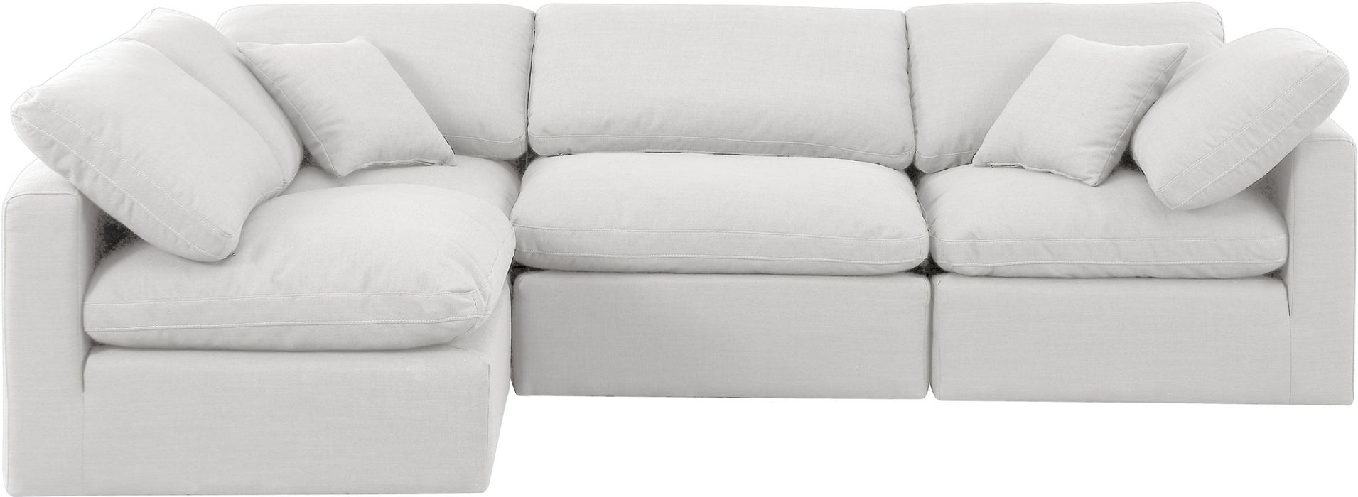 Indulge - Linen 4 Piece Modular Sectional - White