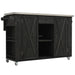 Giga outdoor kitchen island with stainless steel top, ample storage, towel and spice racks, and a built-in bottle opener.