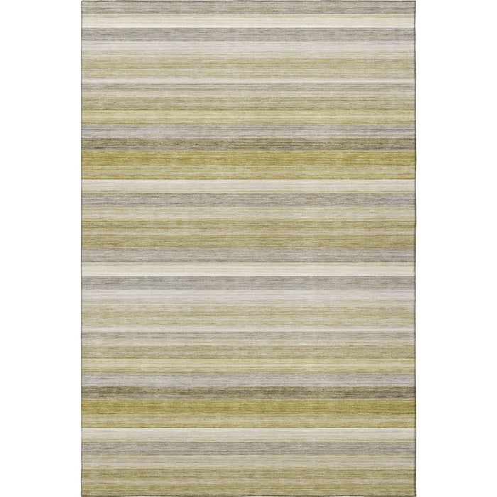 5' X 8' Striped Washable Area Rug With UV Protection (648060) - Wheat / Gray / Ivory
