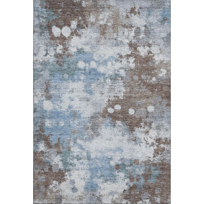 10' X 14' Abstract Washable Area Rug With UV Protection (718352) - Brown / Blue