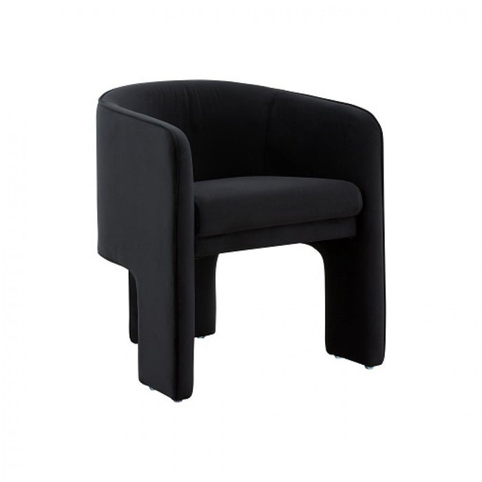 Velvet Barrel Chair - Black
