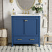 Giga bathroom vanity with single undermount sink, wood cabinet, two doors, drawer, soft-close, multifunctional storage.