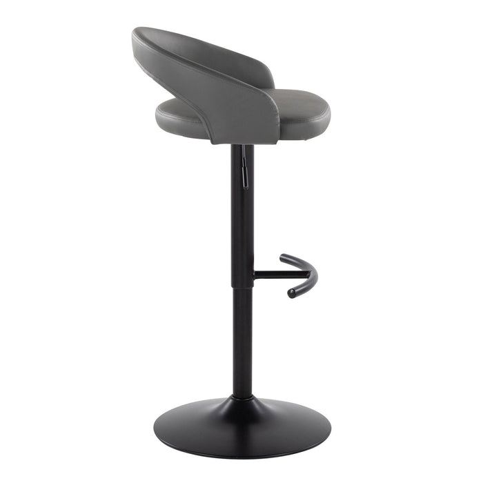 Grotto - Upholstered Adjustable Barstool - Black Metal Base
