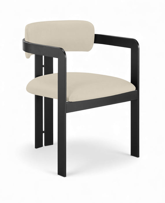 Aurum - Vegan Leather Upholstered Dining Chair With Graphite Black Base (Set of 2)