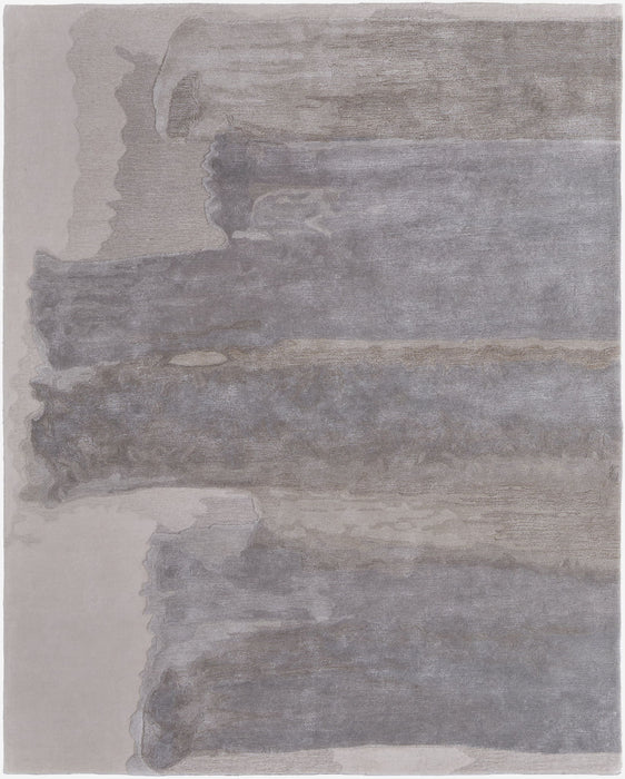 8' x 10' Abstract Hand Tufted Area Rug - Ivory And Gray