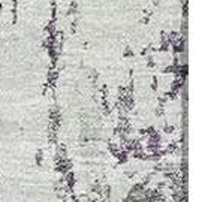 10' X 14' Abstract Washable Area Rug With UV Protection (700691) - Plum / Ivory