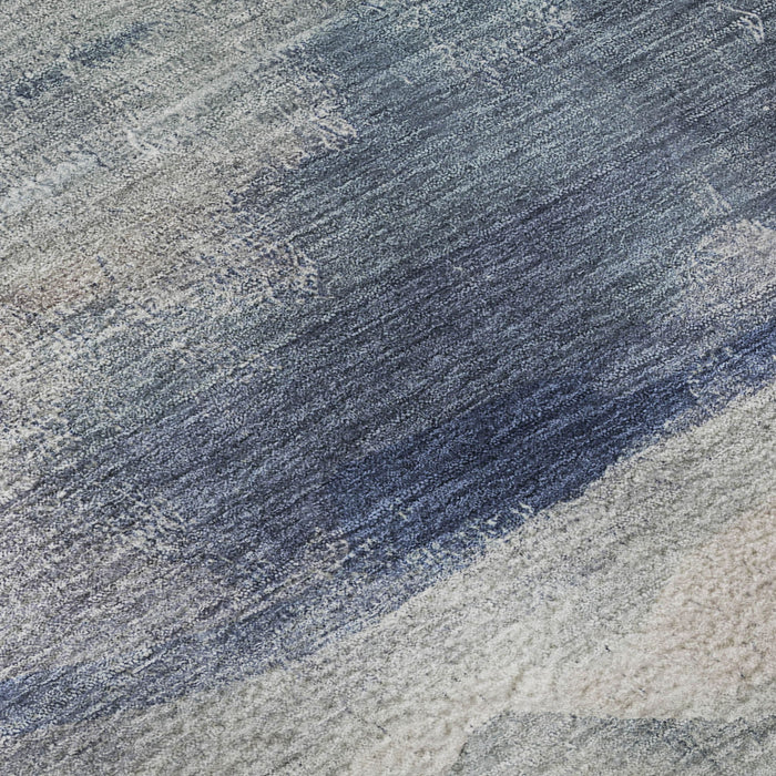 10' X 14' Abstract Washable Area Rug With UV Protection (715381) - Blue / Ivory