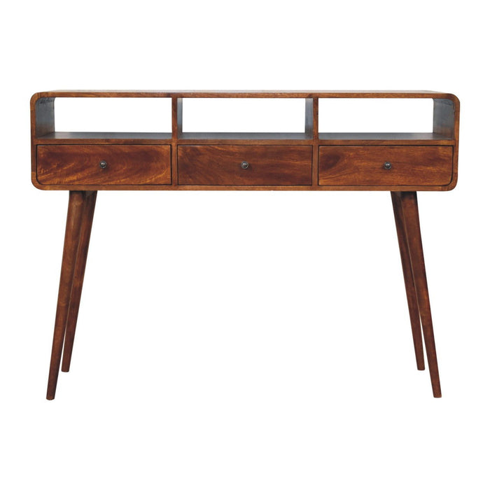 Solid Wood Solid Console Table With Shelf With Drawer (723398) - Brown