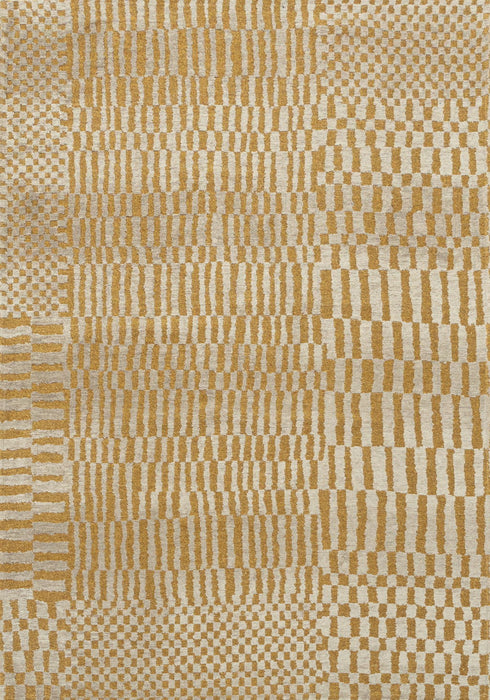 8' X 11' Geometric Berber Washable Area Rug With UV Protection (609859) - Gold / Beige