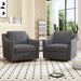 Giga 360-degree swivel armchair with skin-friendly fabric, ergonomic design, and brass nail decorative accents.