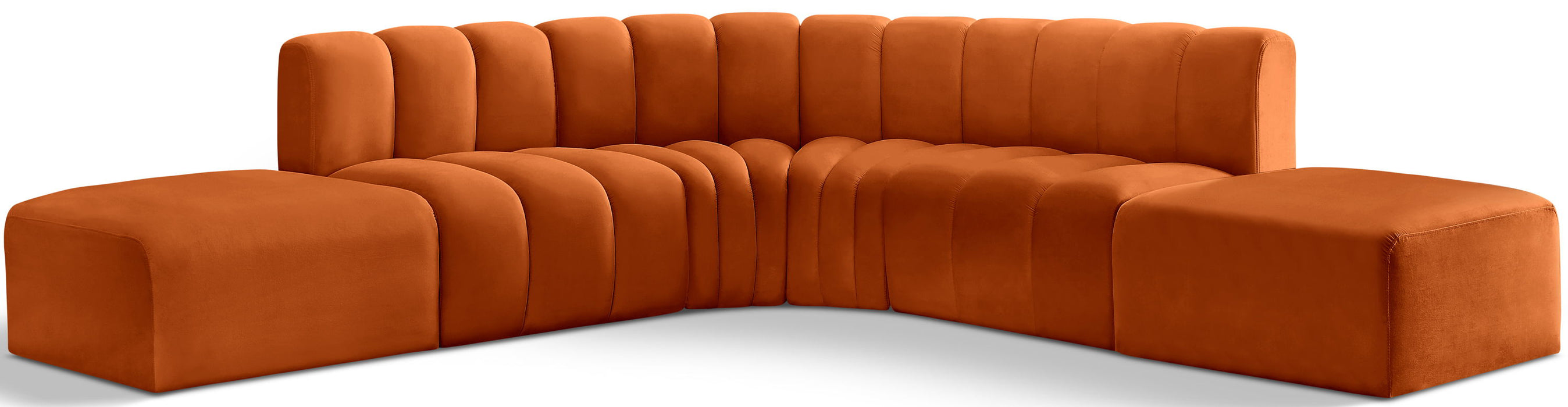 Arc - Velvet 6 Piece Corner Modular Sofa