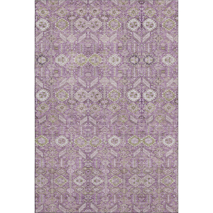 10' X 14' Tribal Washable Area Rug With UV Protection (649882) - Lavender / Ivory