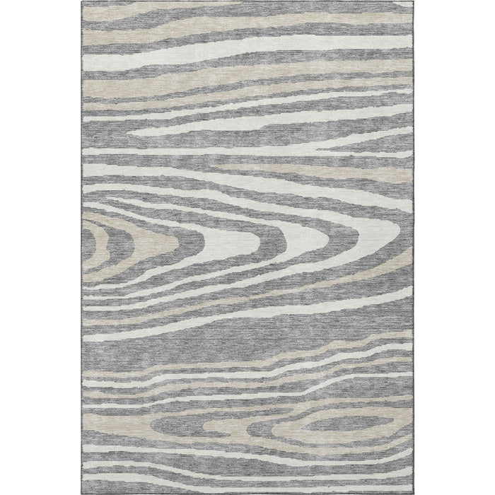 10' X 14' Woodland Lodge Washable Area Rug With UV Protection (676974) - Gray / Beige / Ivory