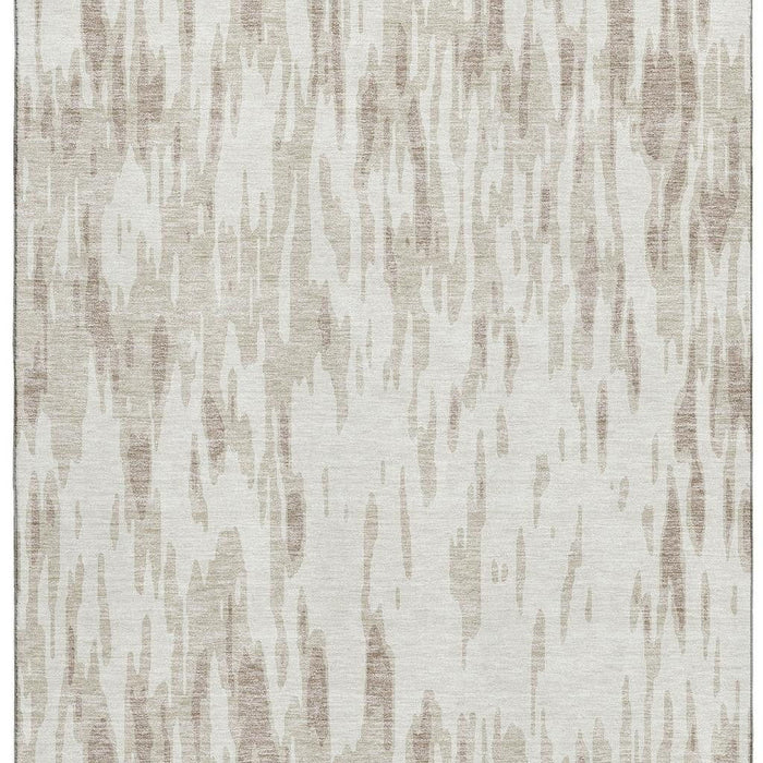 10' X 14' Abstract Washable Area Rug With UV Protection (675174) - Ivory / Beige