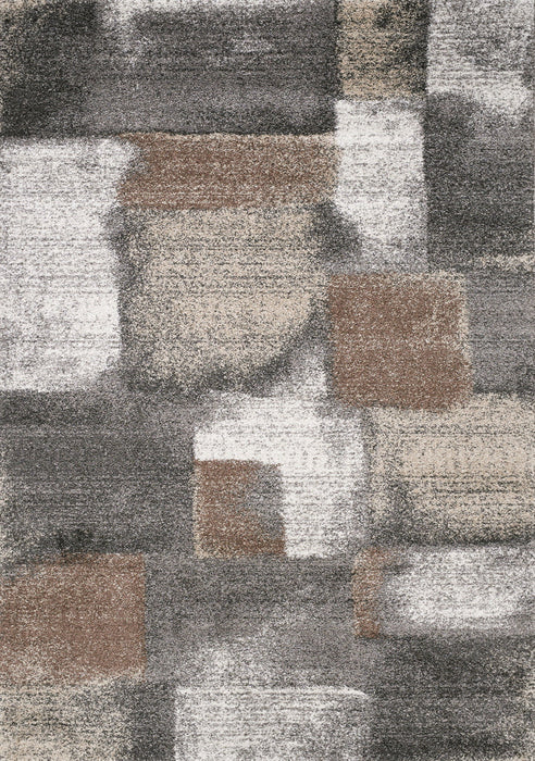 8' X 11' Abstract Area Rug (660307) - Gray / Brown / Ivory